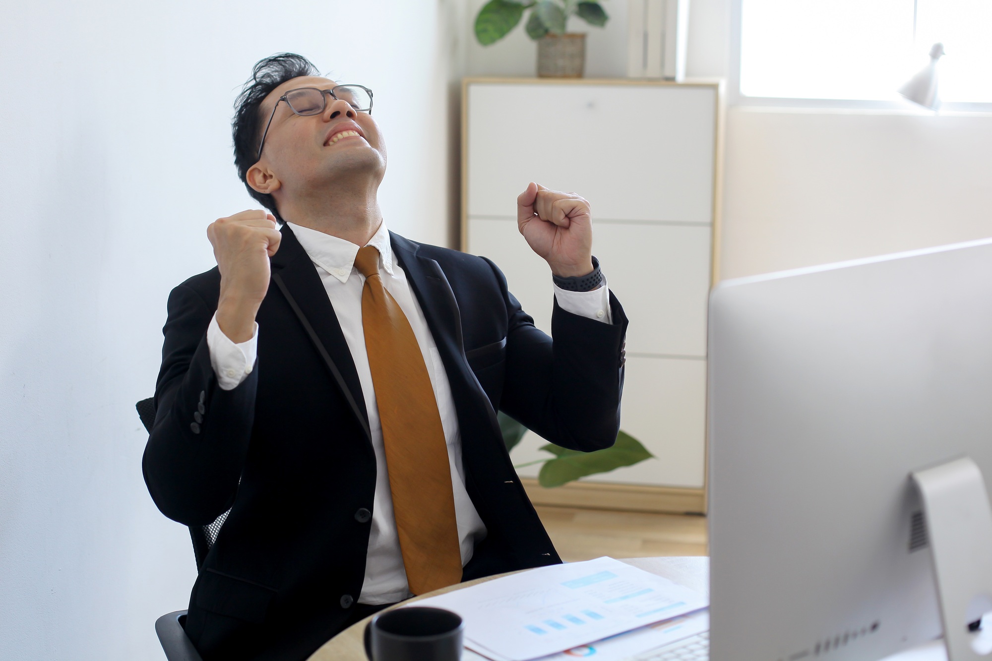 Businessman Celebrate Succes